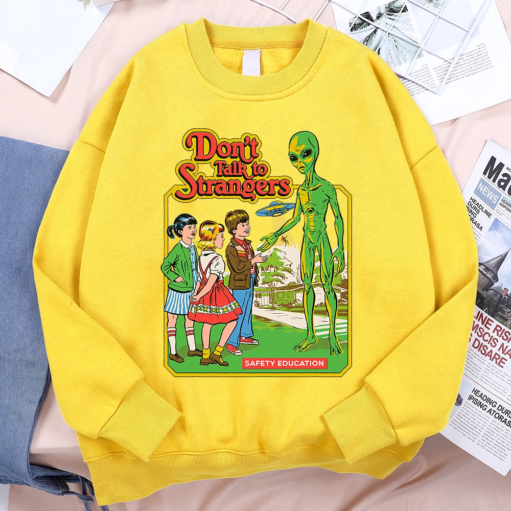 Don'T Talk To Strangers Men Women Hoody Warm Fleece Hoodies Hip Hop Autumn Sweatshirt Fashion Fleece Loose Sportswear Couple