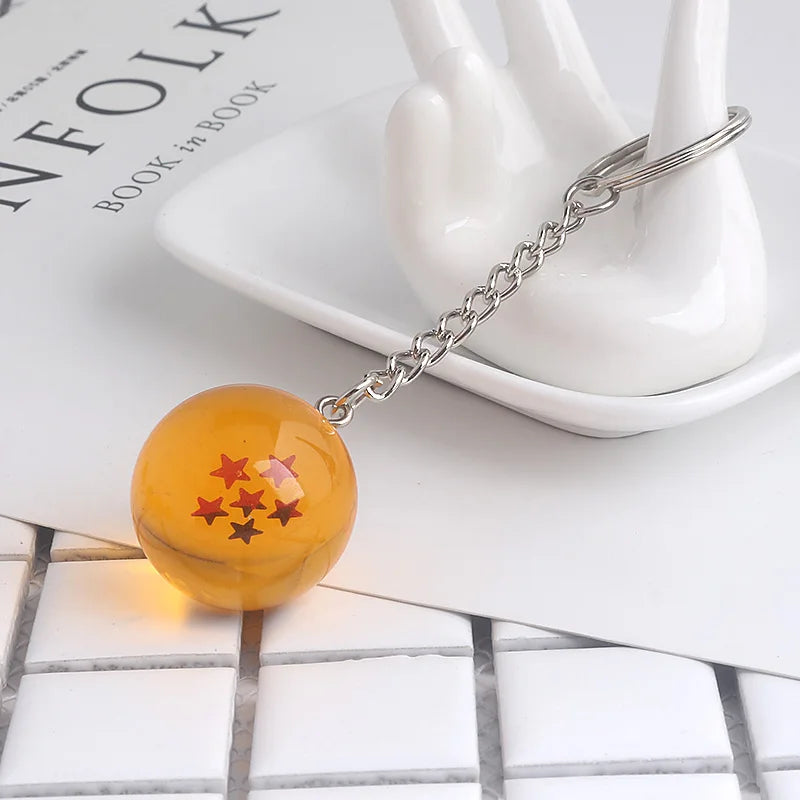 Japanese Cartoons Z 1-7 Stars Goku Star Spherical Keychain Men Car Women Bag Accessories