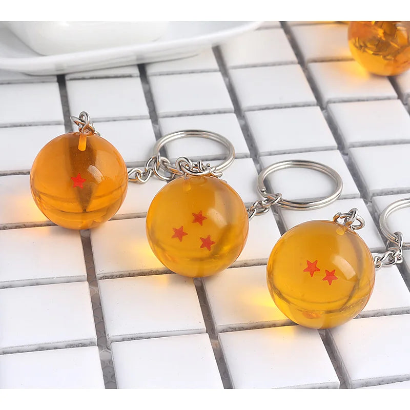 Japanese Cartoons Z 1-7 Stars Goku Star Spherical Keychain Men Car Women Bag Accessories