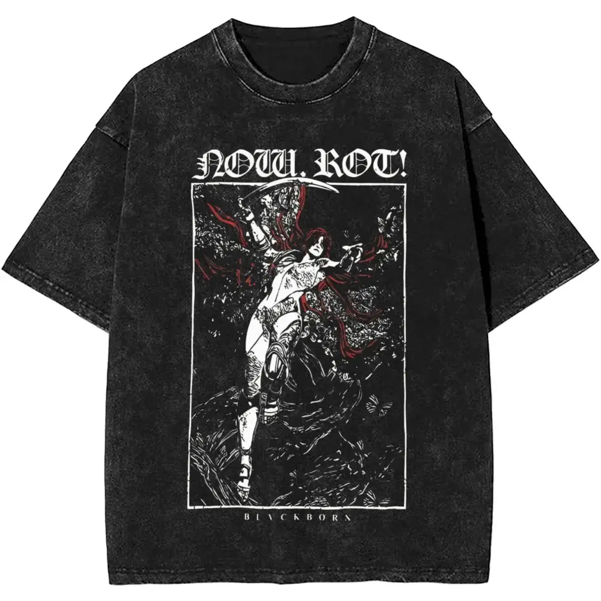 Malenia Blade Of Miquella Washed Short sleeved round neck Y2k shirt Men Clothing New in Top & Tees Mens T-Shirt  Camisetas 61352