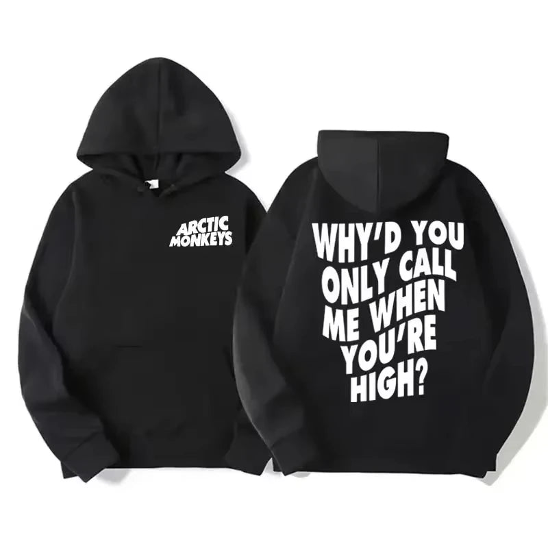 Arctic Monkey retro hoodie Men's pattern print Music album retro cap sweatshirt Hip-hop style hoodie