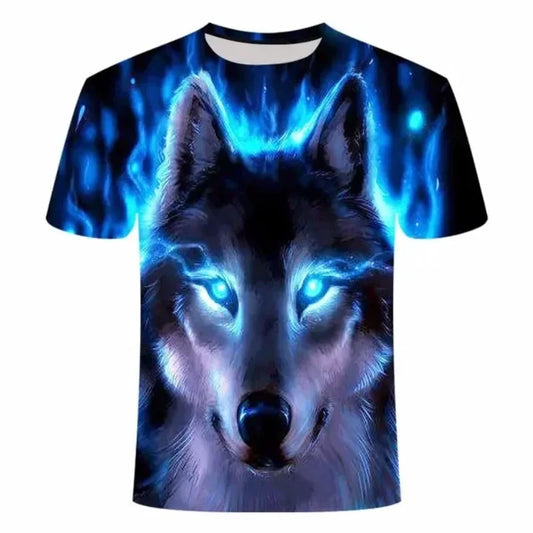 2025 Wolf T Shirt For Mens Animal Print Short Sleeve Top 3D Casual Street Man's T-shirt Oversized Tee Shirt Men Vintage Clothing