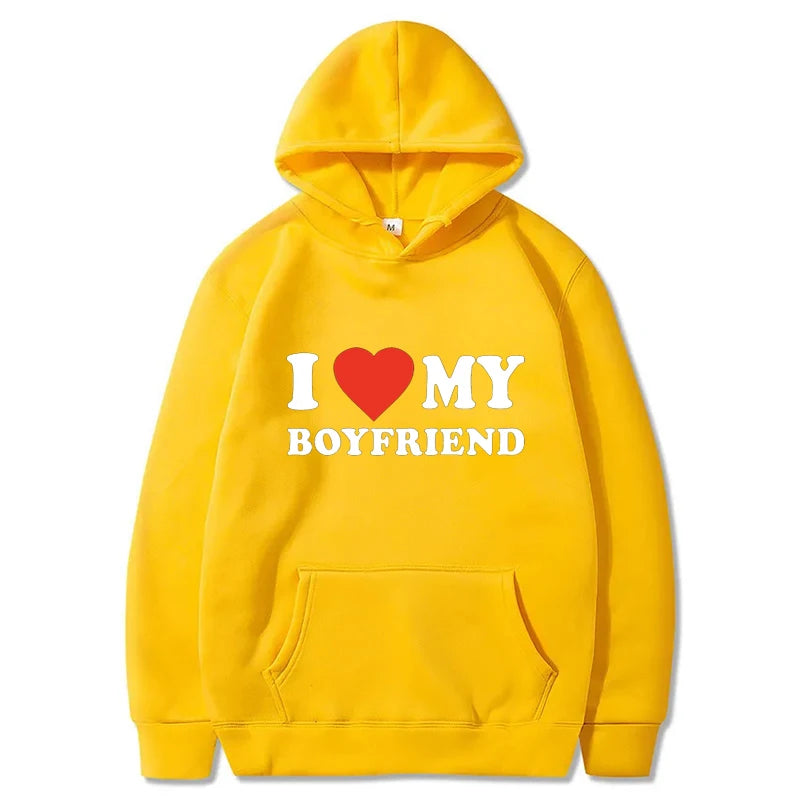 I Love My Boyfriend Girlfriend Printed Hoodie Couple Fashion Sports Shirt Harajuku Casual Top