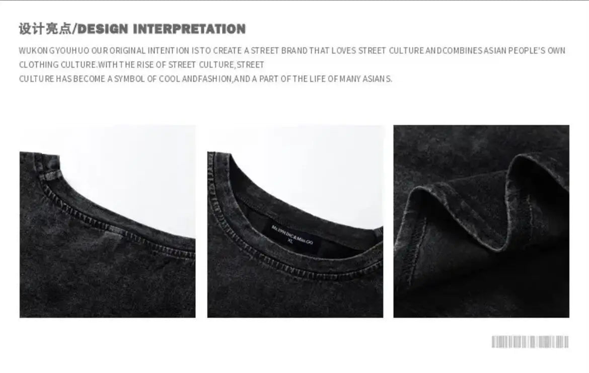 Y2K Fashion Men American Style Street Angel Wings Print Cotton Vest Sleeveless T-shirt Summer Casual Mens Black Oversized Vest