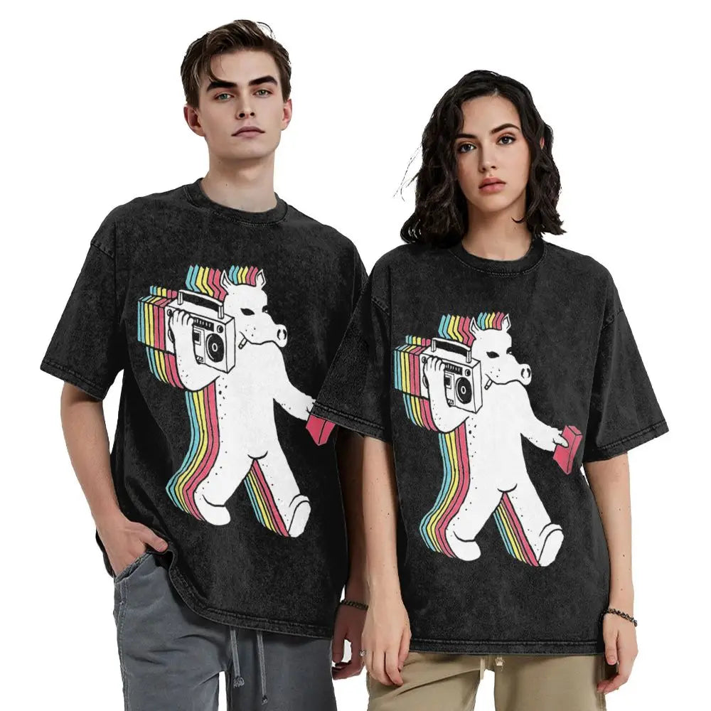 Quasimoto Madvillain Mf Doom Madlib Washed T Shirts Streetwear Fashion T-Shirt Men Women 100% Cotton Harajuku Graphic Tee Shirt