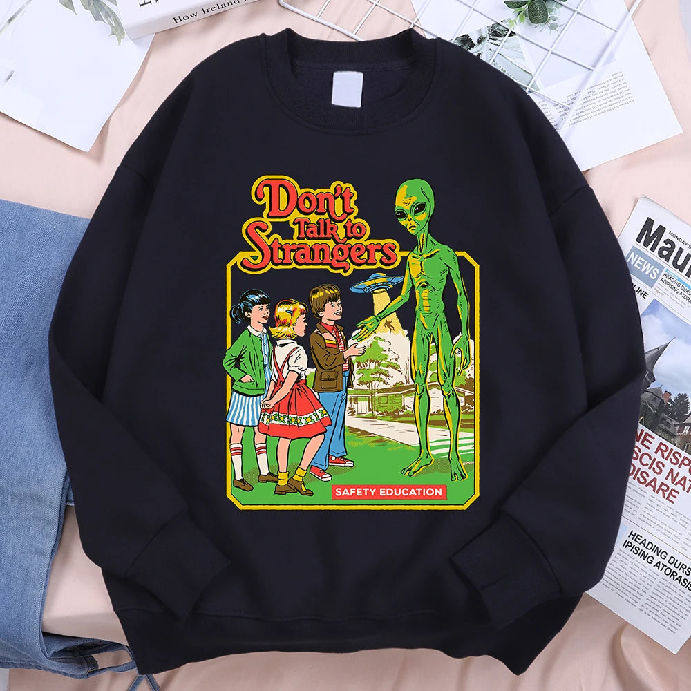 Don'T Talk To Strangers Men Women Hoody Warm Fleece Hoodies Hip Hop Autumn Sweatshirt Fashion Fleece Loose Sportswear Couple