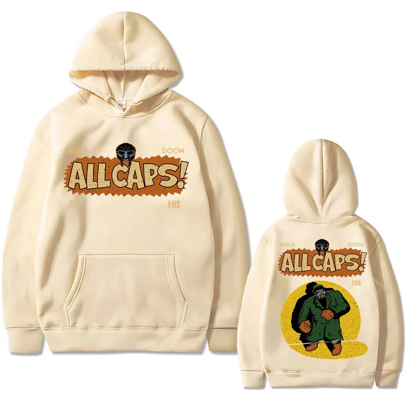 Madlib Doom Print Hoodies Pullover Singer Madvillain Mf Doom Amazing Hoodie Men Women Hip Hop Sweatshirt Men's Streetwear