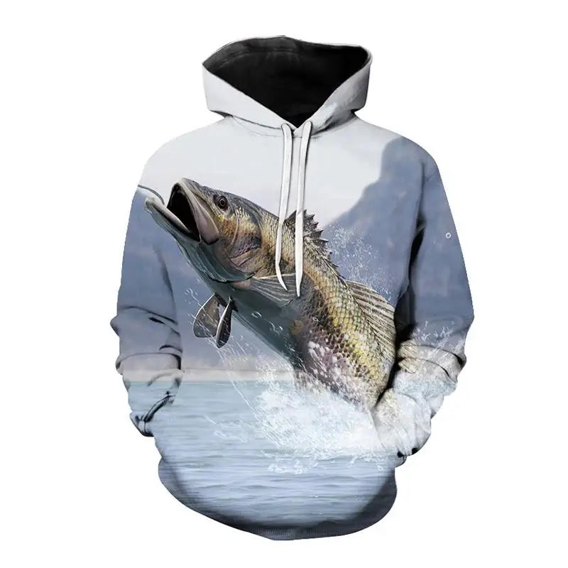 3D Printed Tuna Fishing Pattern Men's Hoodie Harajuku Street Sweatshirt Unisex Casual Pullover Autumn Jacket Essential Sportswea