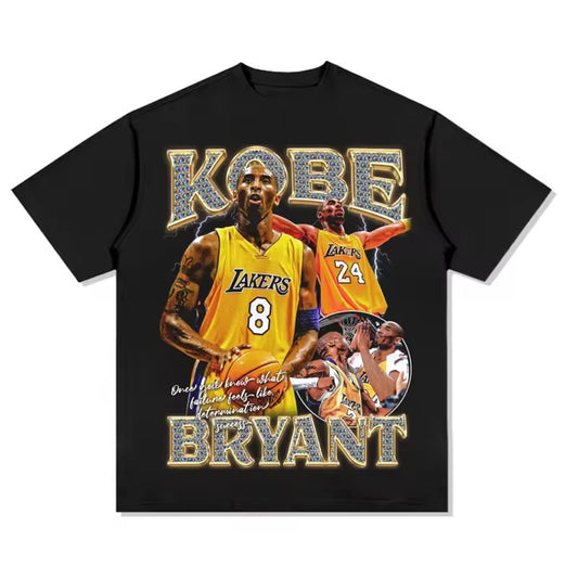 Kobe American Football Star Tee Shirt Homme New Men Clothing short sleeve Round Neck Printing Pullover Retro T-shirt 50408