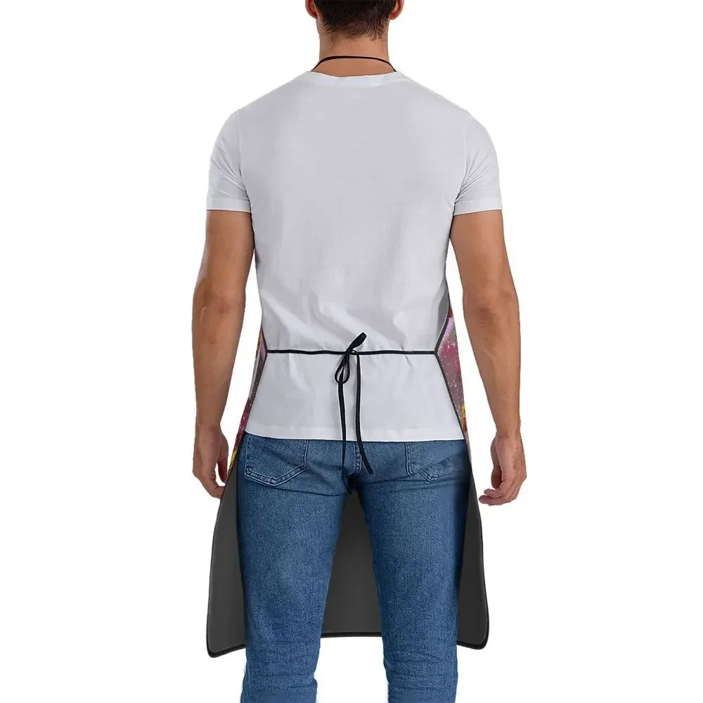 Unisex Space Pizza Cat Meme Bib Apron Adult Women Men Chef Tablier Cuisine for Cooking Kitchen Funny Animal Baking