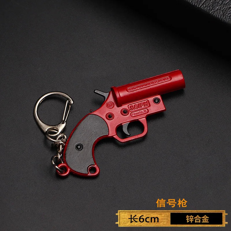1pc Toy Gun Keychain, Alloy Toy Gun Model Pendant Car Key Chain Car Key Ring Gift For Men Boys