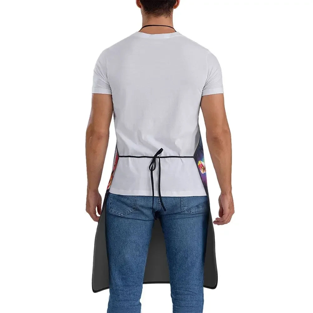 Unisex Space Pizza Cat Meme Bib Apron Adult Women Men Chef Tablier Cuisine for Cooking Kitchen Funny Animal Baking
