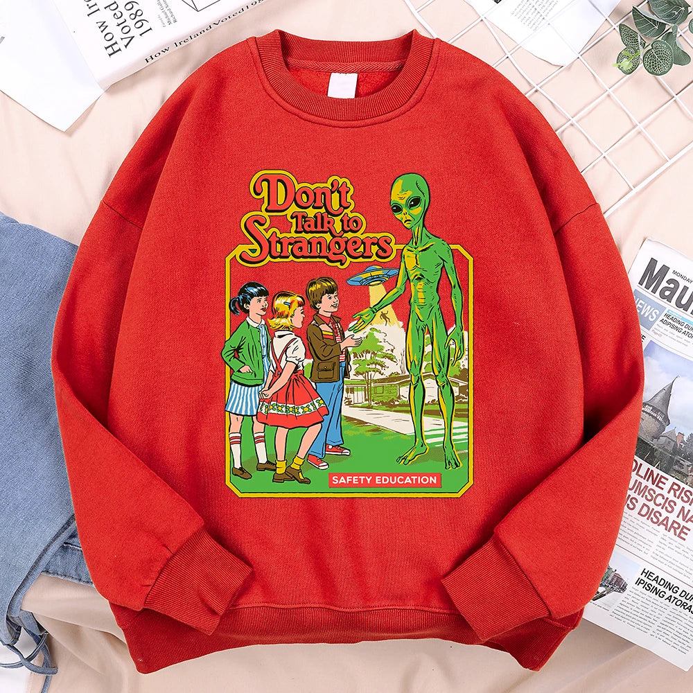 Don'T Talk To Strangers Men Women Hoody Warm Fleece Hoodies Hip Hop Autumn Sweatshirt Fashion Fleece Loose Sportswear Couple