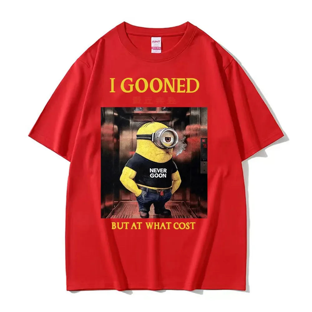 I Gooned But At What Cost Funny Meme Fashion T-shirts Casual Short Sleeve T-shirt Men Women Summer Japanese Streetwear T Shirt