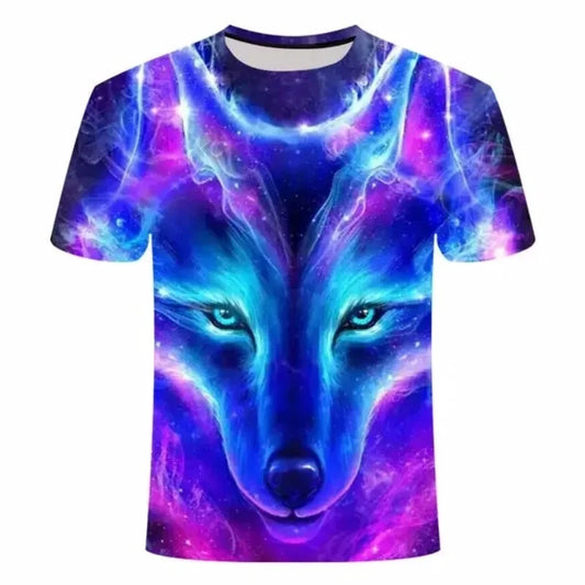 2025 Wolf T Shirt For Mens Animal Print Short Sleeve Top 3D Casual Street Man's T-shirt Oversized Tee Shirt Men Vintage Clothing