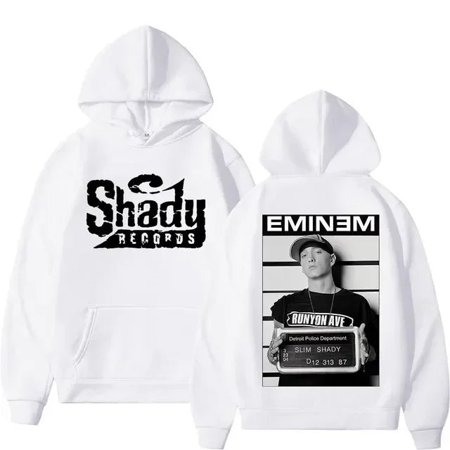 Rapper Eminem Double Sided Print Hoodie Men Women Hip Hop Vintage Oversized Hoodies Trend Fashion Hooded Sweatshirts Streetwear