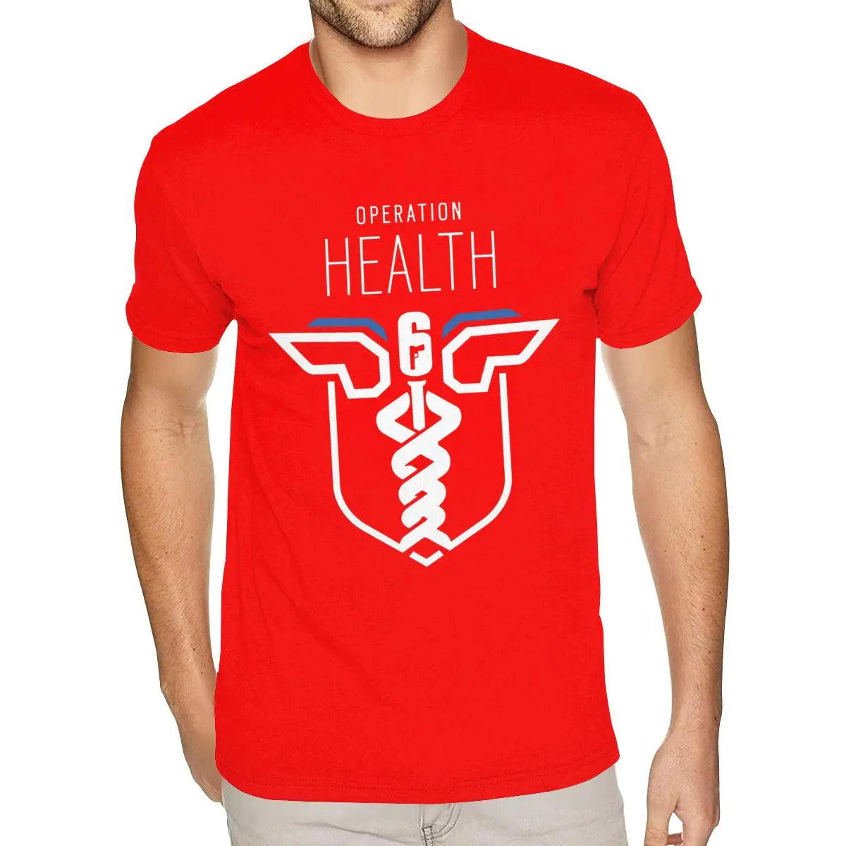 Harajuku Rainbow Six Siege Tees for Men Custom Print Short Sleeved Cotton Black O Neck Tee Shirt