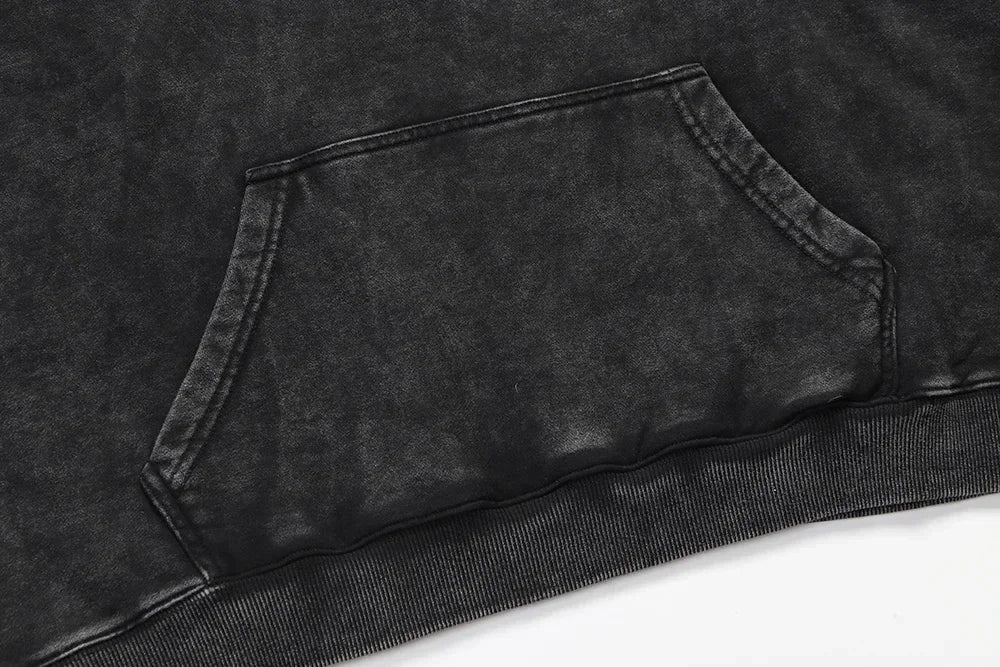 Gothic Vintage Washed Hoodies Teeth Funny Printed Sweatshirts Harajuku Retro Long Sleeve Pullover Men Women Y2k Oversized Hoodie