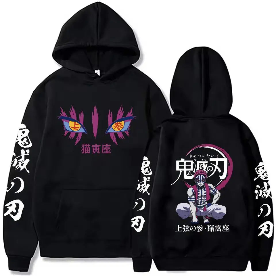New Hot Selling Men's Hoodie Autumn And Winter Demon Slayer Uzui Tengen Anime Character Print Sweatshirt Street Retro Unisex Top