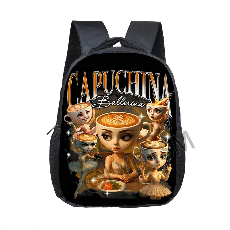 12inch Funny Italian Brainrot Small Backpack for 2-4 Years Old Tralalero Tralala Kids Baby Cartoon School Bags Children Bookbag