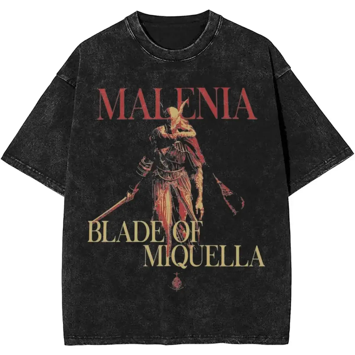 Malenia Blade Of Miquella Washed Short sleeved round neck Y2k shirt Men Clothing New in Top & Tees Mens T-Shirt  Camisetas 61352