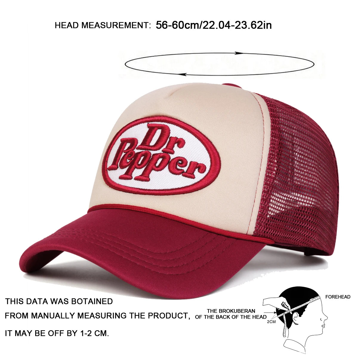 Unisex Dr Prpper Letter Embroidery Baseball Net Caps Spring Summer Outdoor Adjustable Casual Hats Dad Hat Sunscreen Hats