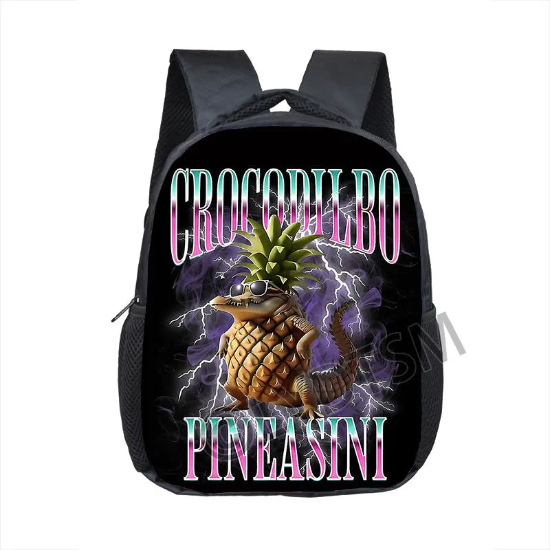 12inch Funny Italian Brainrot Small Backpack for 2-4 Years Old Tralalero Tralala Kids Baby Cartoon School Bags Children Bookbag