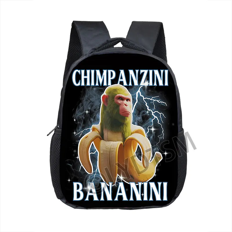 12inch Funny Italian Brainrot Small Backpack for 2-4 Years Old Tralalero Tralala Kids Baby Cartoon School Bags Children Bookbag