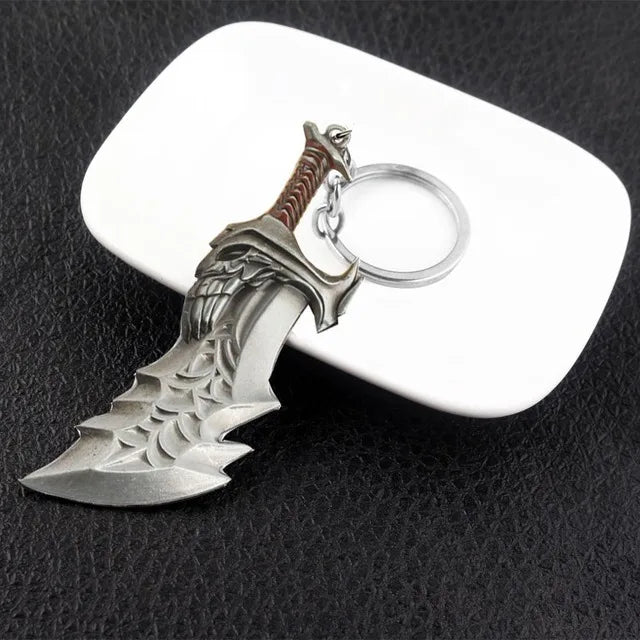 New God of War 5 Ragnarok Keychain Thor's Hammer Mjolnir Key Chain Levitan's Axe Keyring Blades of Exile Chaos Game Accessories
