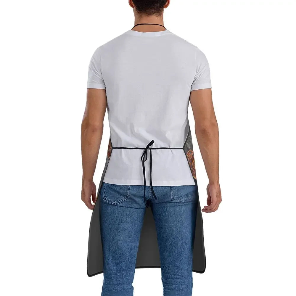 Unisex Space Pizza Cat Meme Bib Apron Adult Women Men Chef Tablier Cuisine for Cooking Kitchen Funny Animal Baking