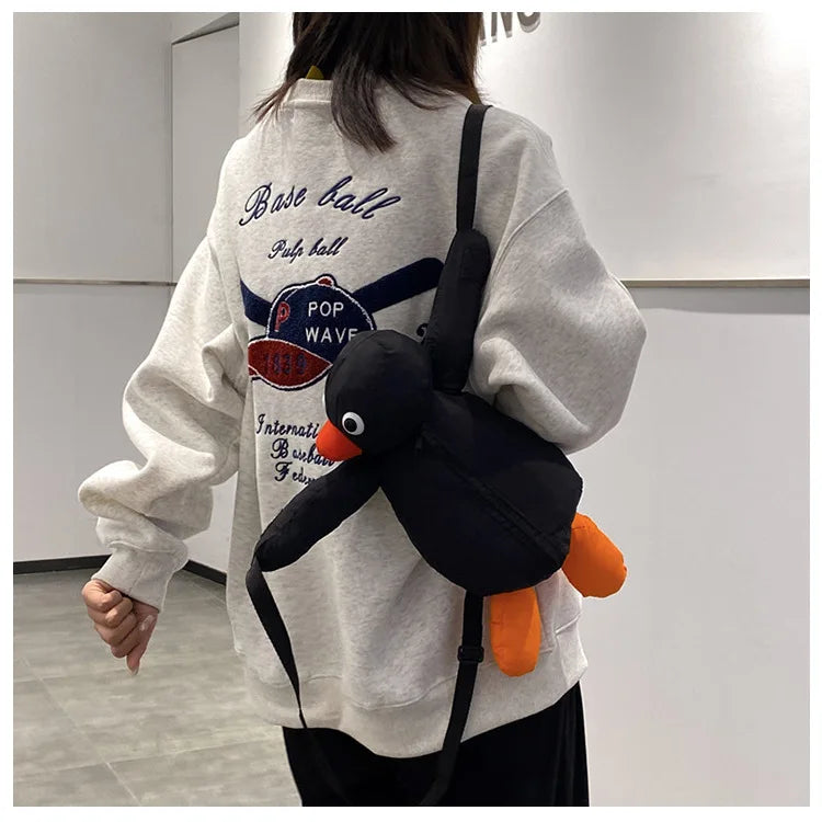 Cartoon Funny Cute Cuddle Penguin Backpack Fashion Personality Plush Doll Bag Children's Bag Shoulder Bag Mini Knapsack Bags