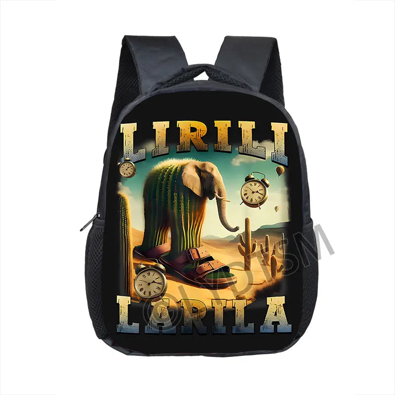 12inch Funny Italian Brainrot Small Backpack for 2-4 Years Old Tralalero Tralala Kids Baby Cartoon School Bags Children Bookbag