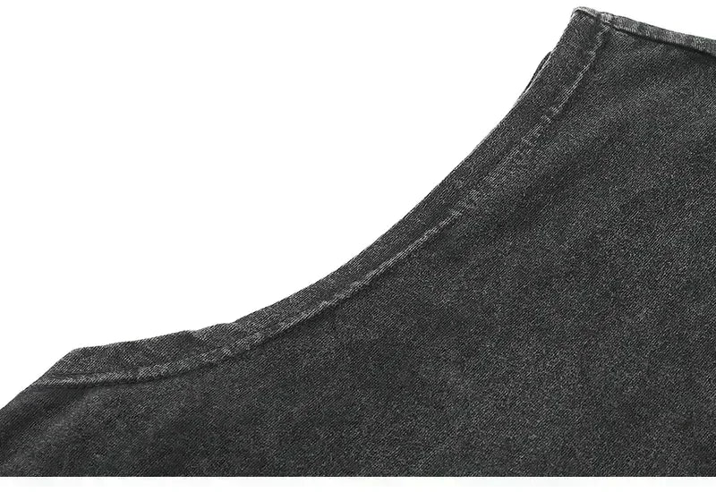 Oasis Band washed retro American street minimalist rock vest print T-shirt high-quality pure cotton Harajuku Y2K top