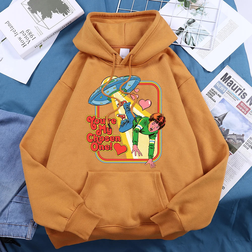 You Are My Chosen One Printed Women Hooded Cartoon Ideal Sport Shirts Leisure Aesthetic Sweatshirts Personality Baggy Clothes