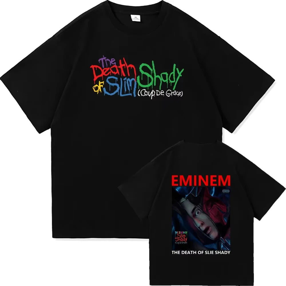 Eminem The Death of Slim Shady T Shirt Fashion Women Aesthetic Graphic T-Shirt Unisex High Quality Retro Tees Shirts