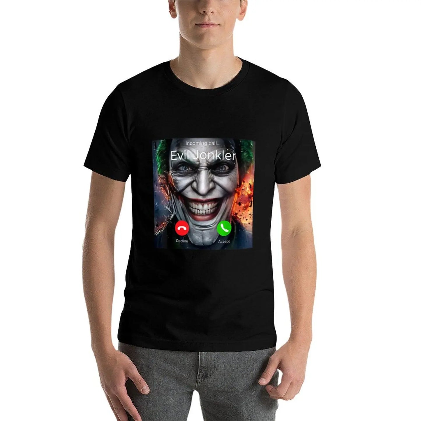 Humor mens cotton men Horror Jonkler shirts Incoming graphic Evil T-Shirt Halloween From Call 100% shirt