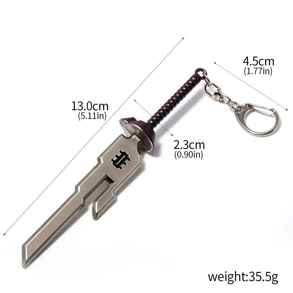 Anime Jujutsu Kaisen Keychain Nanami Kento Fushiguro Toji Weapon Model Pendant Keyring for Men Jewelry