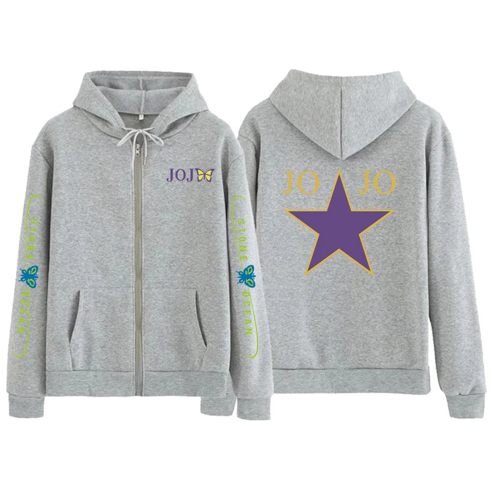 Anime Jojo's Bizarre Adventure Stone Ocean butterfly Hoodies Loose Unisex Anime Style Hoodie Autumn Spring Top sweatshirt