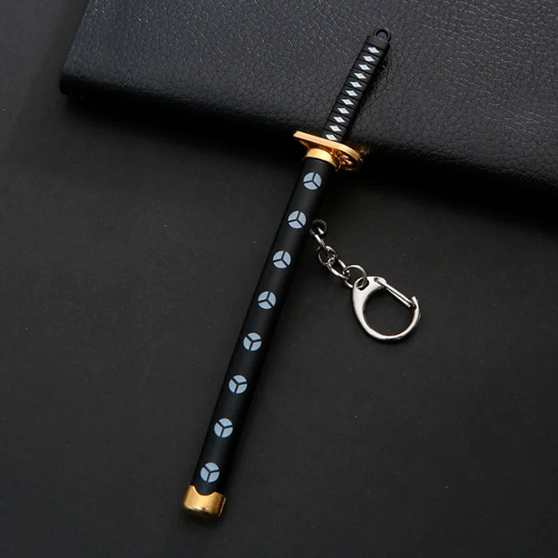 8 Style Mini Roronoa Zoro Sword Keychain For Men Buckle Toolholder Scabbard Katana Sabre Car Keyrings Gift Key Chains