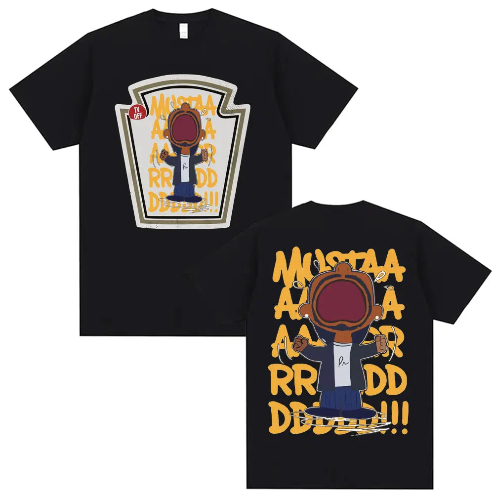 Kendrick Lamar Mustard T Shirts Unisex Harajuku Hip Hop Short Sleeve Popular Music T Shirt Men's Casual Cotton Oversized T-shirt