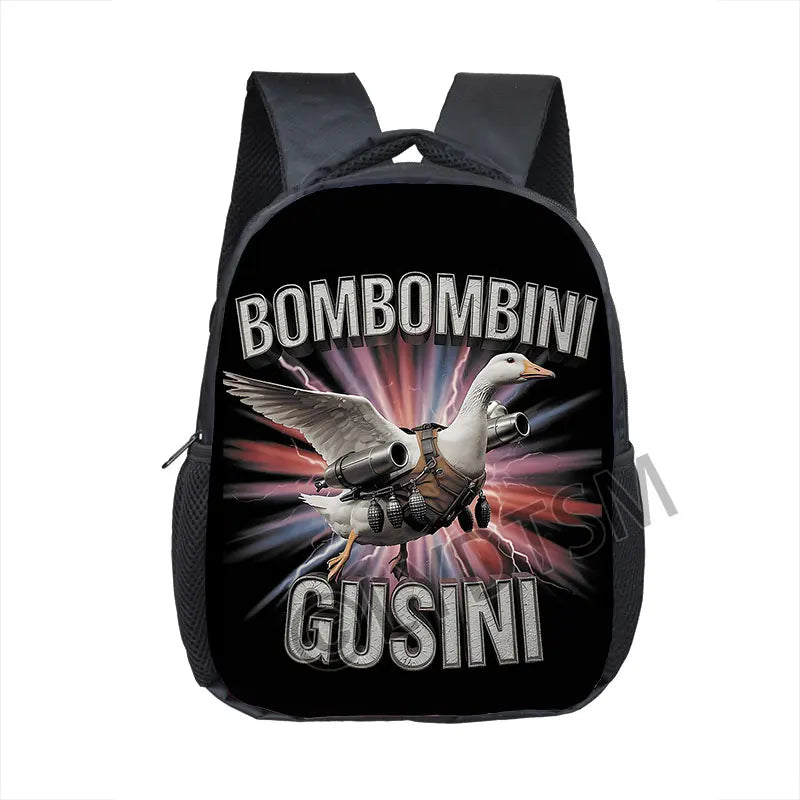 12inch Funny Italian Brainrot Small Backpack for 2-4 Years Old Tralalero Tralala Kids Baby Cartoon School Bags Children Bookbag