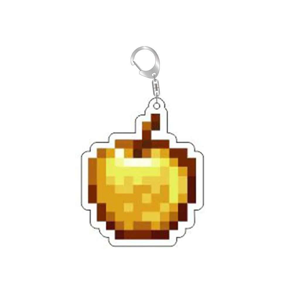 Golden Apple Keychain Totem of Undying Diamond Sword Eye Enchanted Bag Pendant Accessory Jewelry Gift Bag Charm Keyring Gift