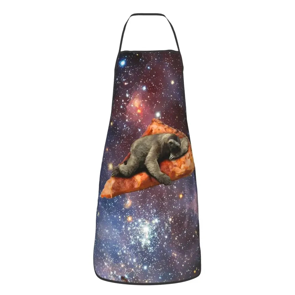 Unisex Space Pizza Cat Meme Bib Apron Adult Women Men Chef Tablier Cuisine for Cooking Kitchen Funny Animal Baking