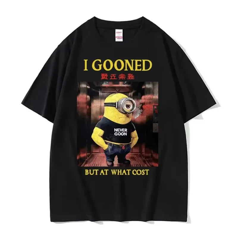 I Gooned But At What Cost Funny Meme Fashion T-shirts Casual Short Sleeve T-shirt Men Women Summer Japanese Streetwear T Shirt