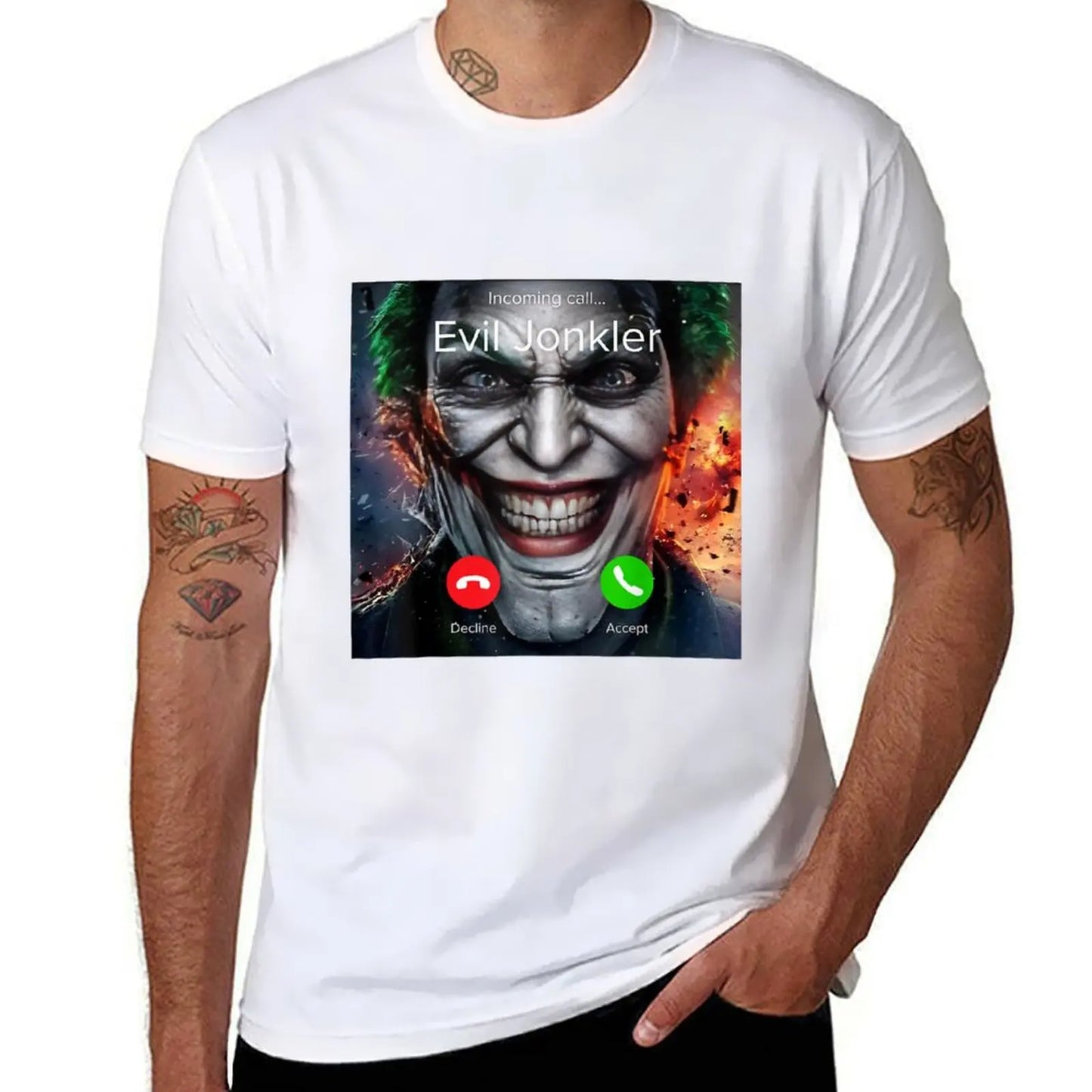Humor mens cotton men Horror Jonkler shirts Incoming graphic Evil T-Shirt Halloween From Call 100% shirt