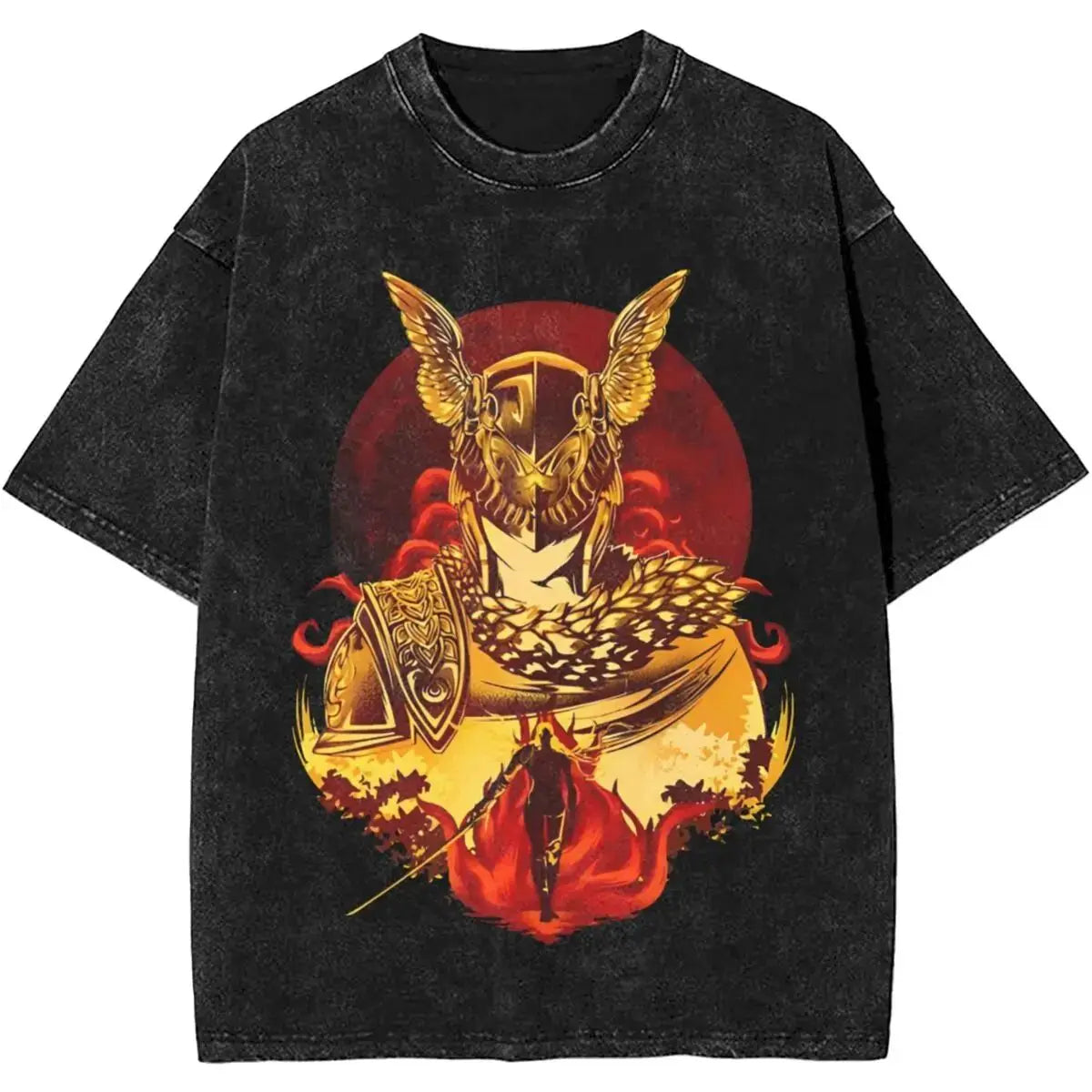 Malenia Blade Of Miquella Washed Short sleeved round neck Y2k shirt Men Clothing New in Top & Tees Mens T-Shirt  Camisetas 61352