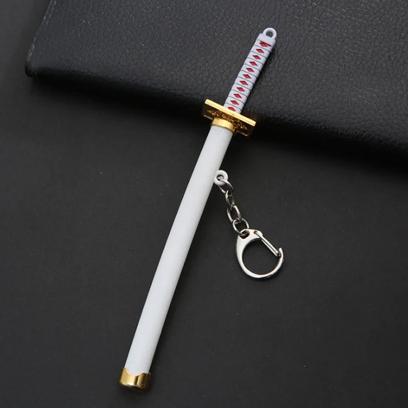 8 Style Mini Roronoa Zoro Sword Keychain For Men Buckle Toolholder Scabbard Katana Sabre Car Keyrings Gift Key Chains