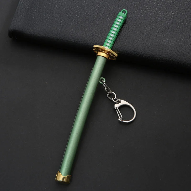8 Style Mini Roronoa Zoro Sword Keychain For Men Buckle Toolholder Scabbard Katana Sabre Car Keyrings Gift Key Chains