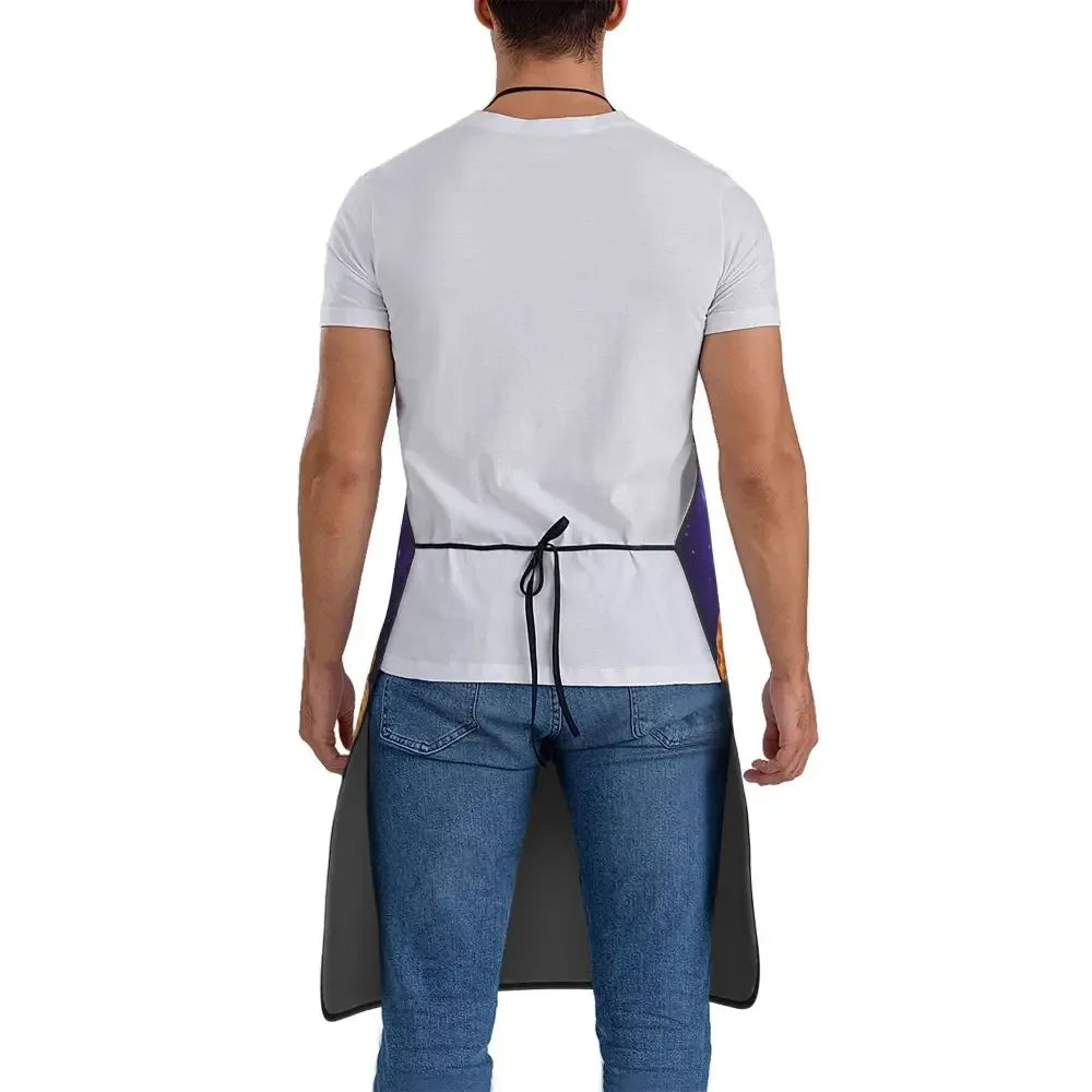 Unisex Space Pizza Cat Meme Bib Apron Adult Women Men Chef Tablier Cuisine for Cooking Kitchen Funny Animal Baking