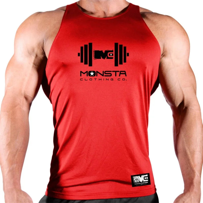 Men GYM tank top Fitness quick drying vest men's elastic sweat absorbing breathable Shirt sleeveless tops men sports vest